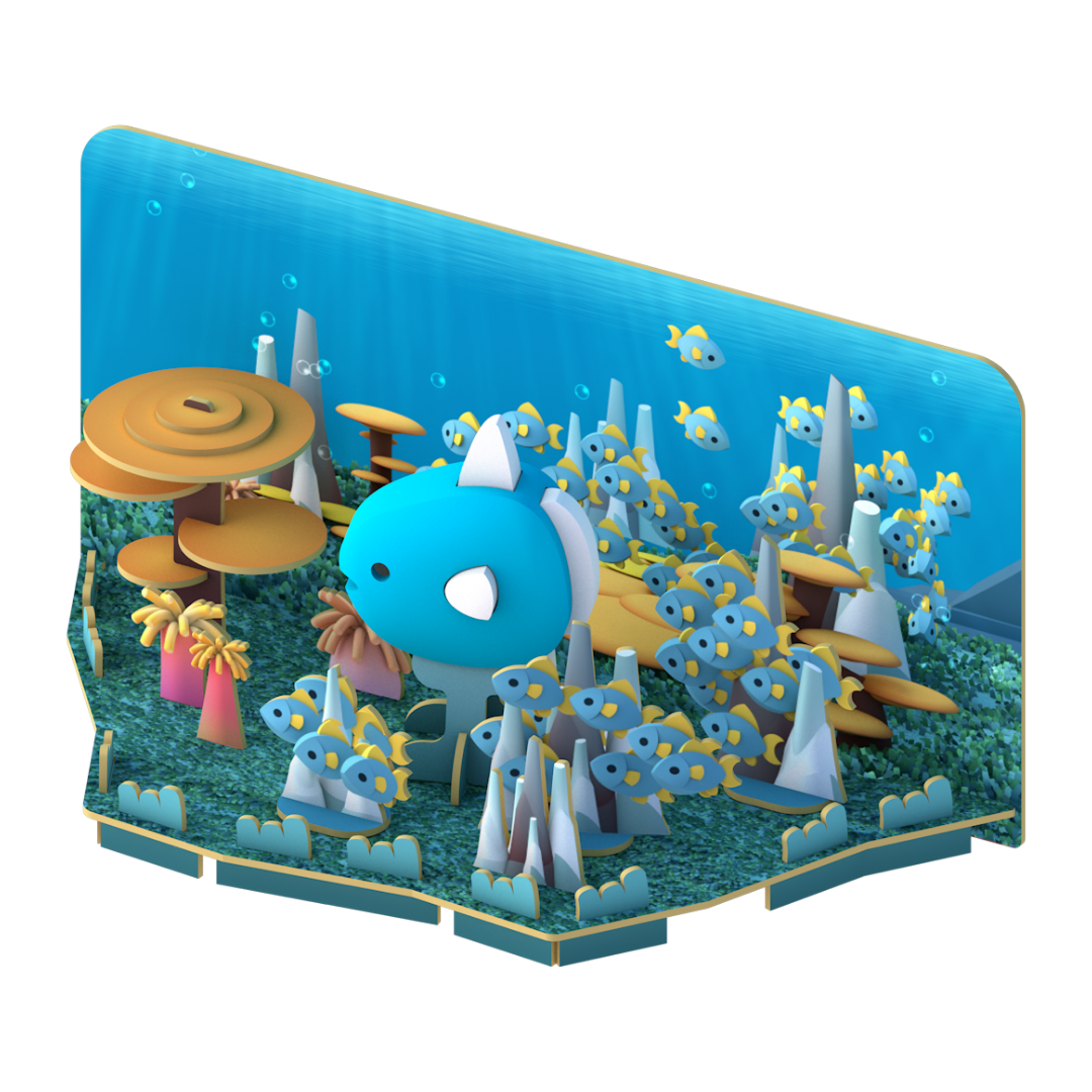 HalfToys Half Ocean Mola 3D Magnetic Educational Puzzle Toy Diorama Set with Figure and Habitat