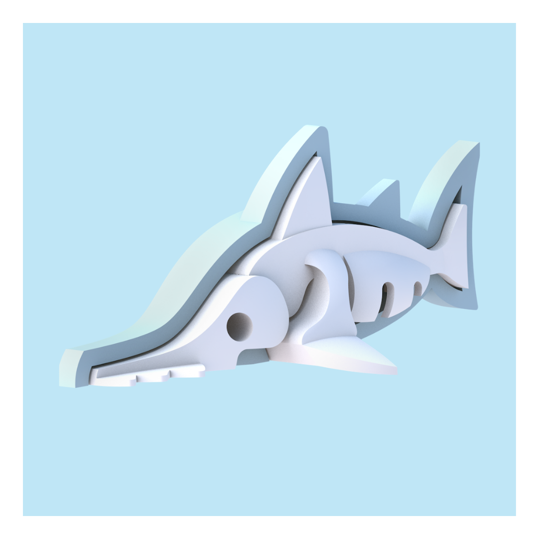 HalfToys Half Ocean Saw Shark 3D Magnetic Educational Puzzle Toy Diorama Set with Figure and Habitat