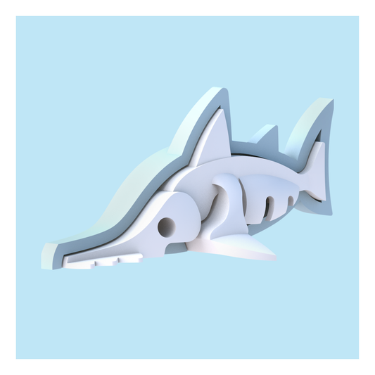 HalfToys Half Ocean Saw Shark 3D Magnetic Educational Puzzle Toy Diorama Set with Figure and Habitat