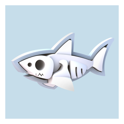 HalfToys Half Ocean White Shark 3D Magnetic Educational Puzzle Toy Diorama Set with Figure and Habitat