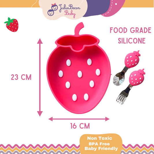 Juliebean Baby Strawberry Plate Set