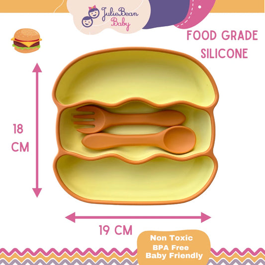 Juliebean Baby Yellow Burger Plate Set