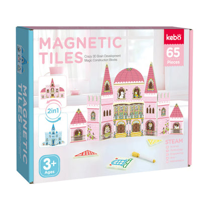 Kiddora Kedo 2in1 Magic Write Castle Magnetic Tiles (65 pcs)