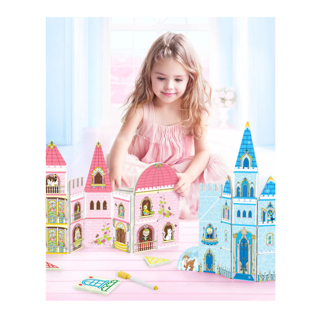 Kiddora Kedo 2in1 Magic Write Castle Magnetic Tiles (65 pcs)