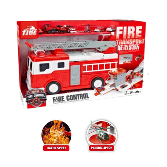 Kiddora 2-in-1 Fire Truck and Station Set