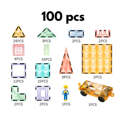 Kiddora Kedo Starshine Magnetic Tiles (100 pcs)