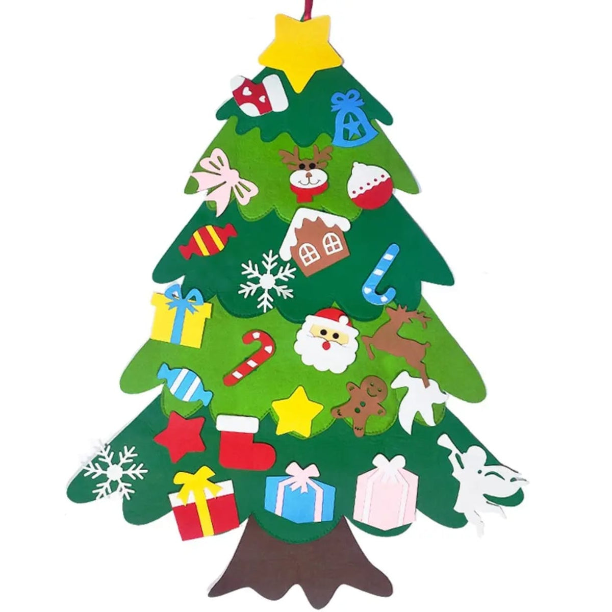 The Kiddie Concept DIY Felt Christmas Tree Set with LED String Lights