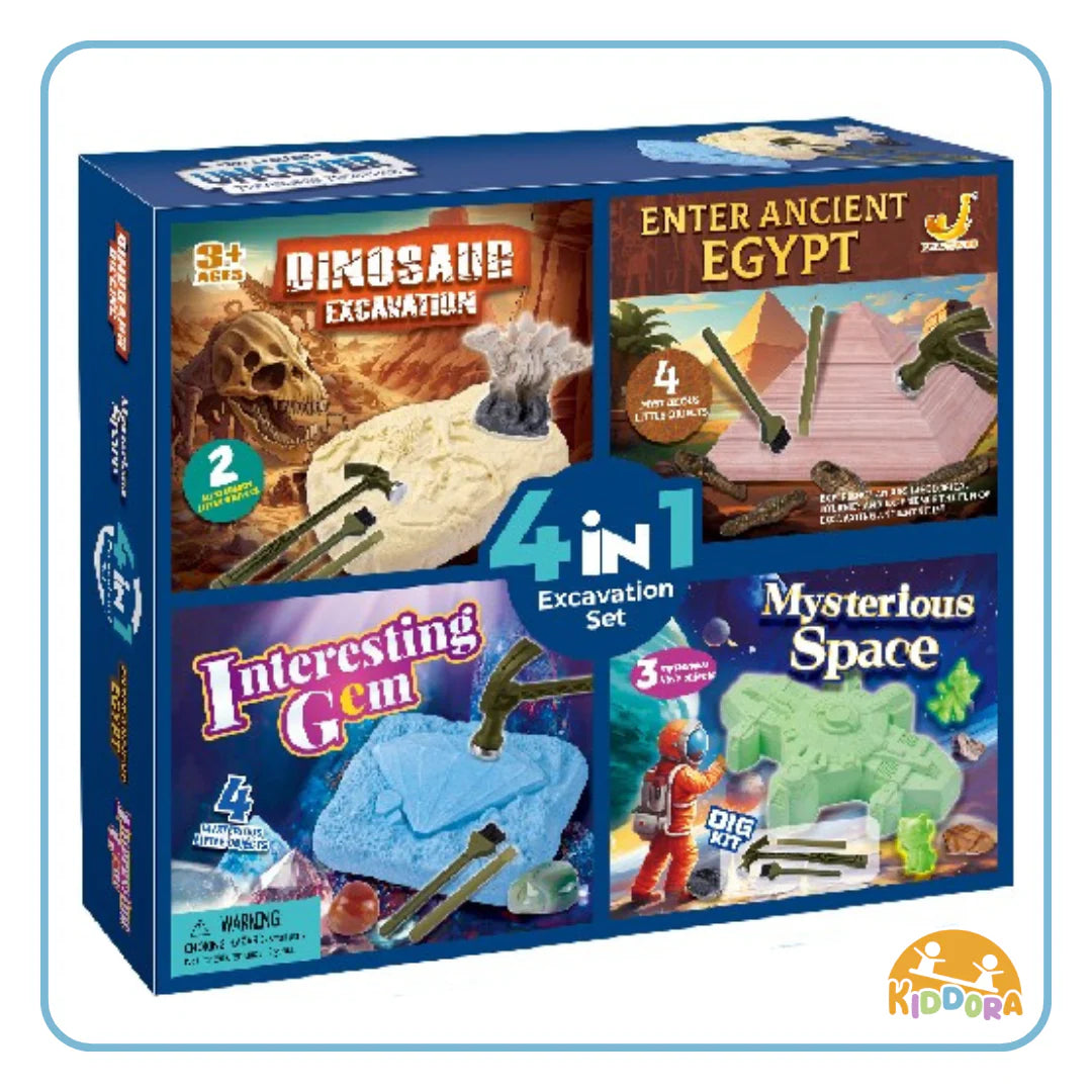 Kiddora 4 in 1 Excavation Set (Blue Box)