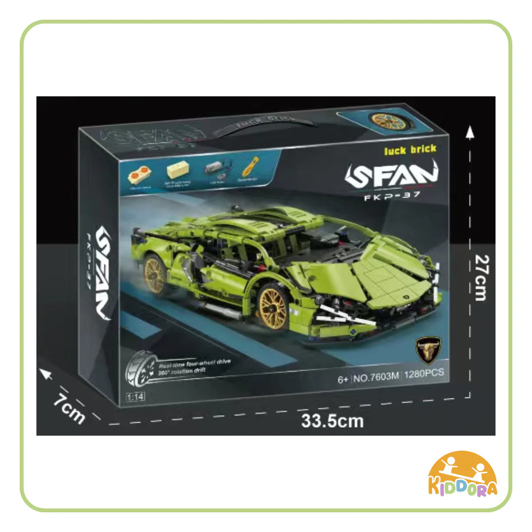 Kiddora Green Supercar Bricks with RC