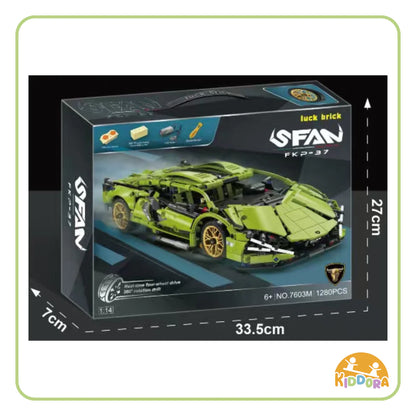 Kiddora Green Supercar Bricks with RC
