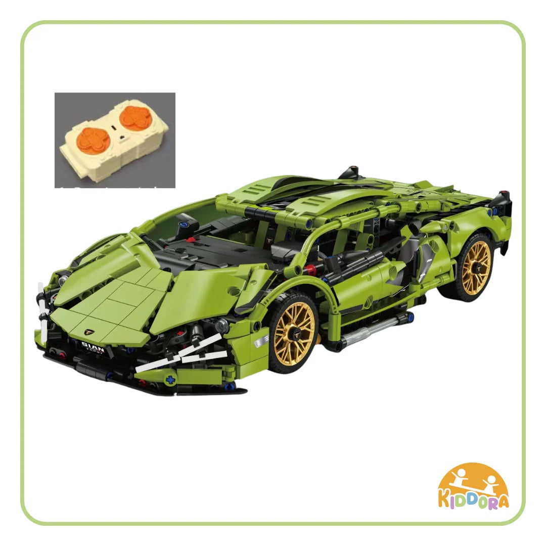 Kiddora Green Supercar Bricks with RC