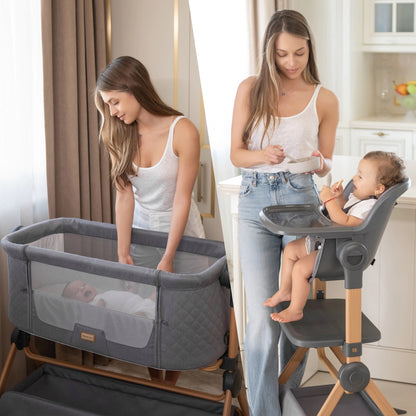 Kikkaboo 2in1 Bedside Crib and High Chair