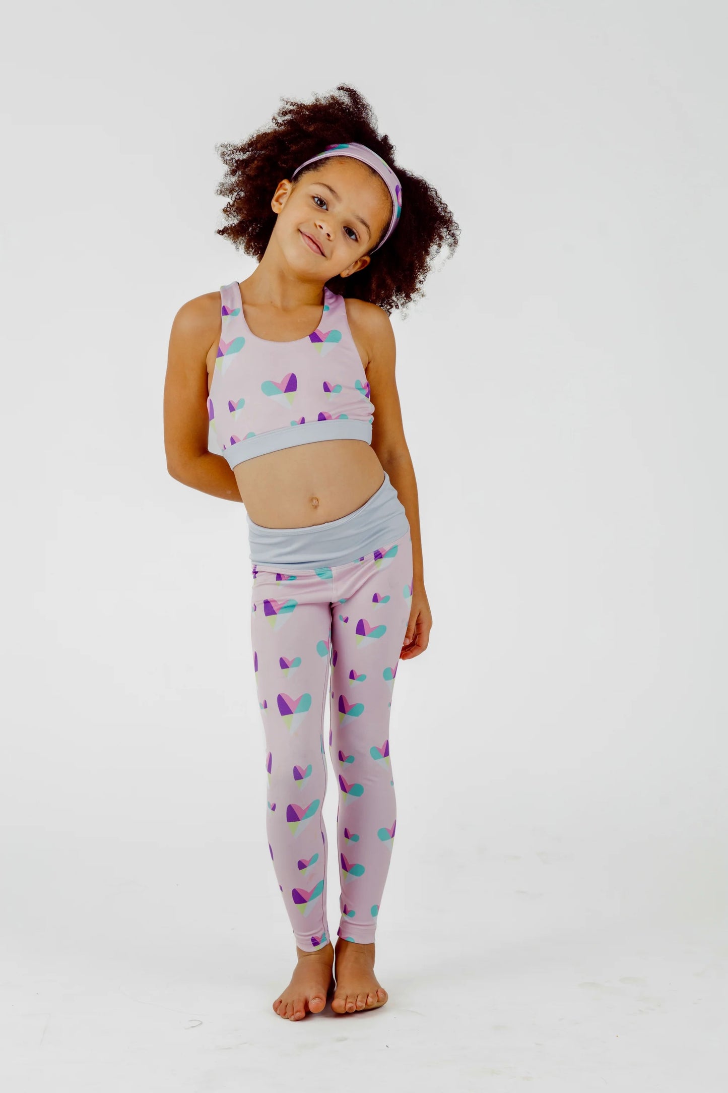 Koa Pale Pink Geometric Heart Sports Bra