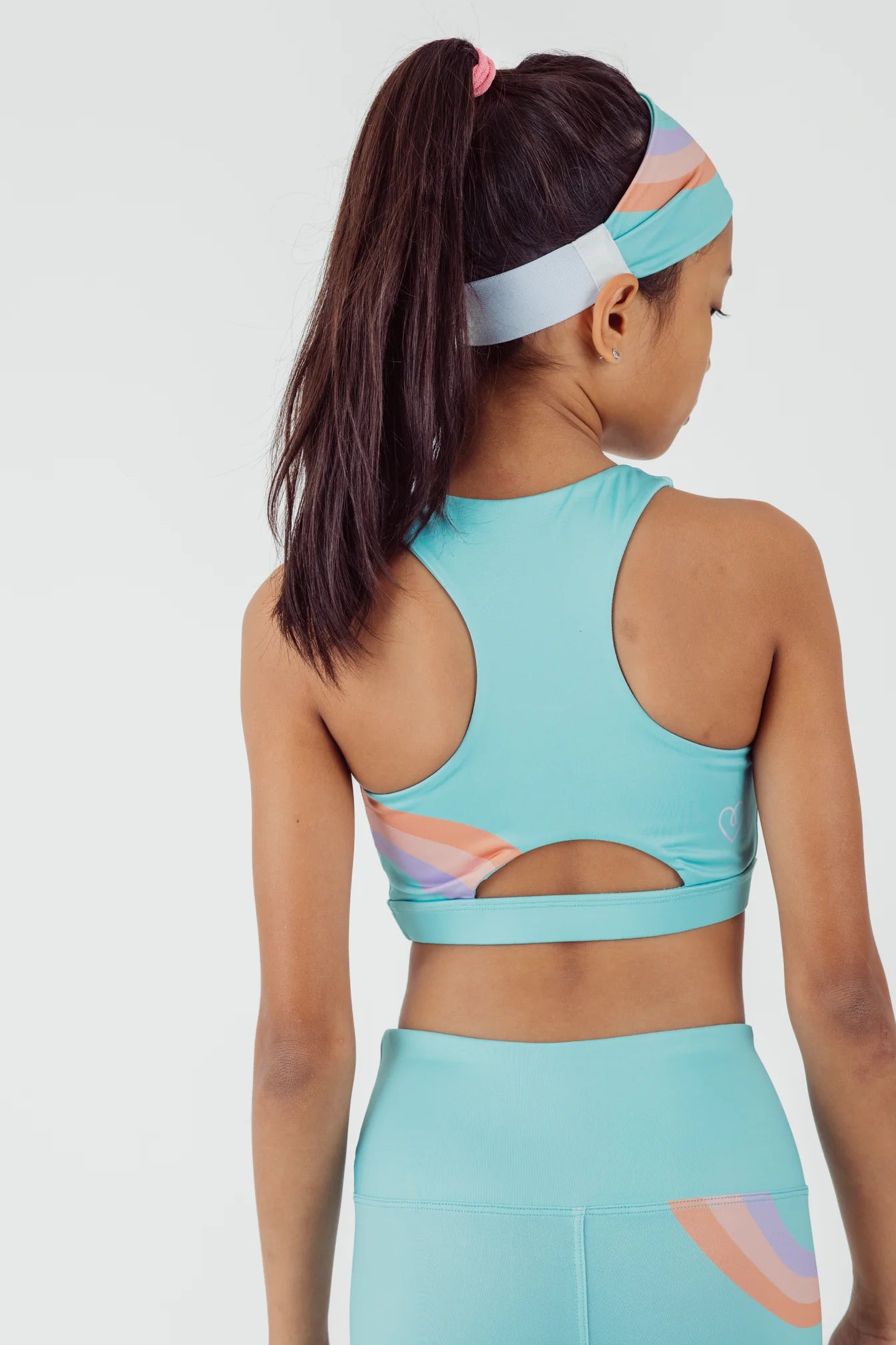 Koa Teal Retro Shooting Star Sports Bra