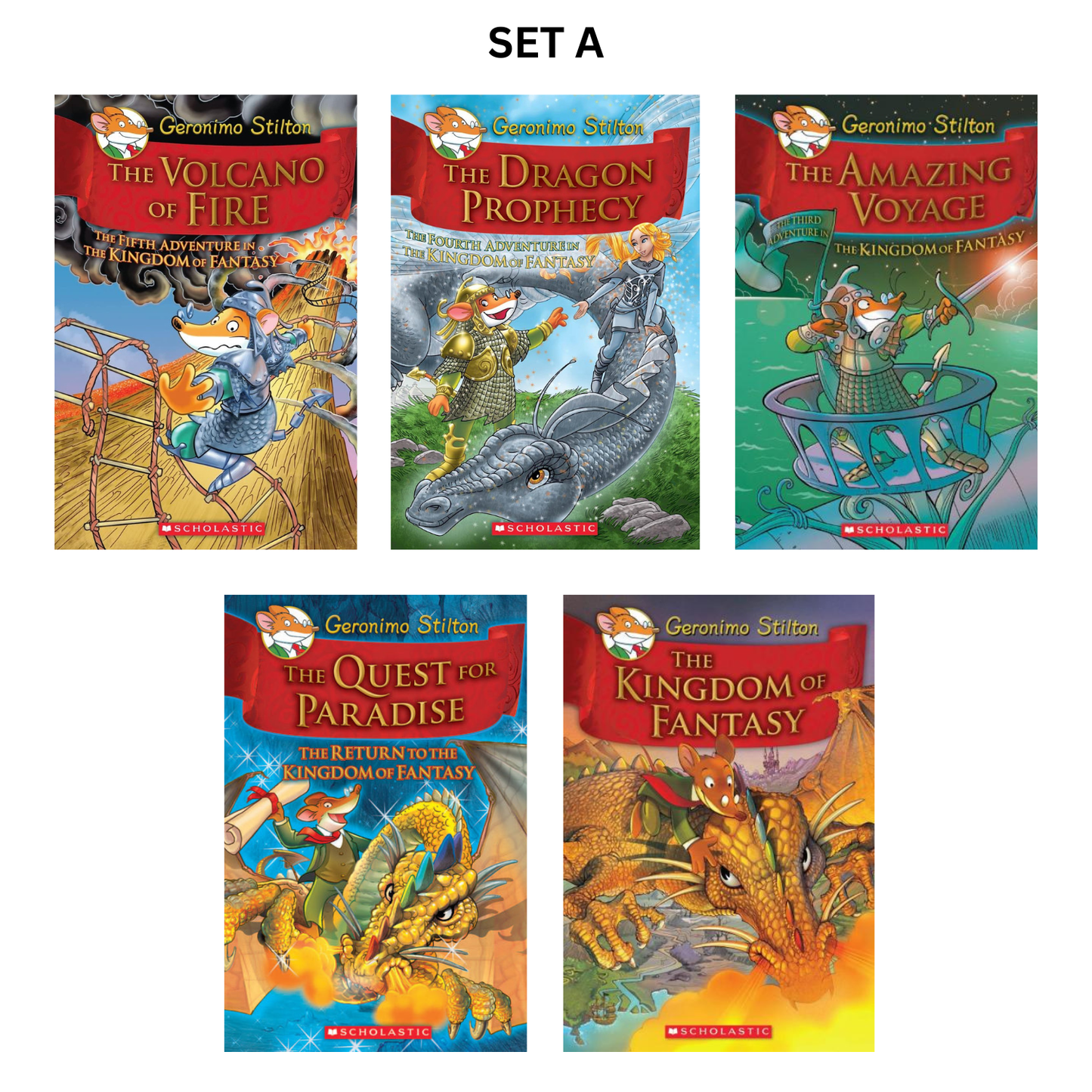 Little Fat Hugs Geronimo Stilton Kingdom of Fantasy Set A (Books 1-5)