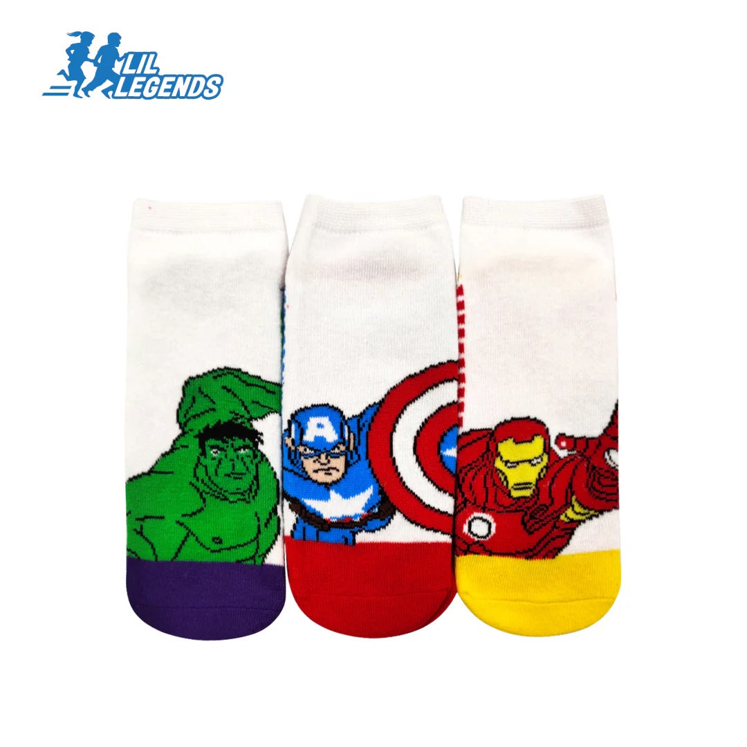 Lil Legends Disney & Marvel Sneaker Socks (3-Pair Pack)