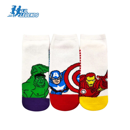Lil Legends Disney & Marvel Sneaker Socks (3-Pair Pack)