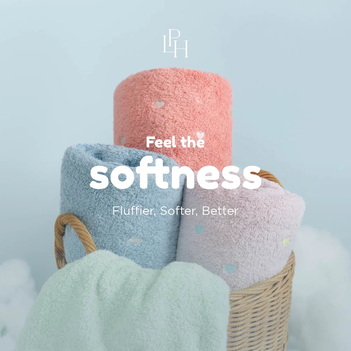 Kottn Air-Soft Baby Towel by Little Palmerhaus - Cloud Series with Embroidery Design