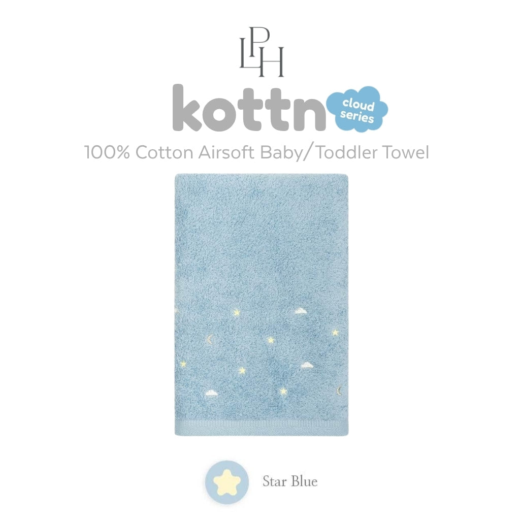 Kottn Air-Soft Baby Towel by Little Palmerhaus - Cloud Series with Embroidery Design