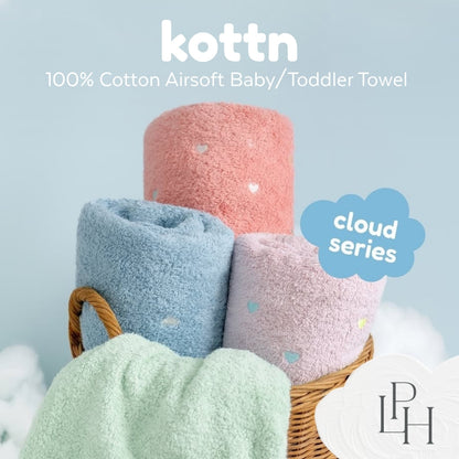 Kottn Air-Soft Baby Towel by Little Palmerhaus - Cloud Series with Embroidery Design