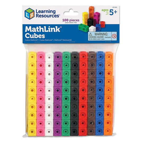 Learning Resources MathLink Cubes, Set of 100