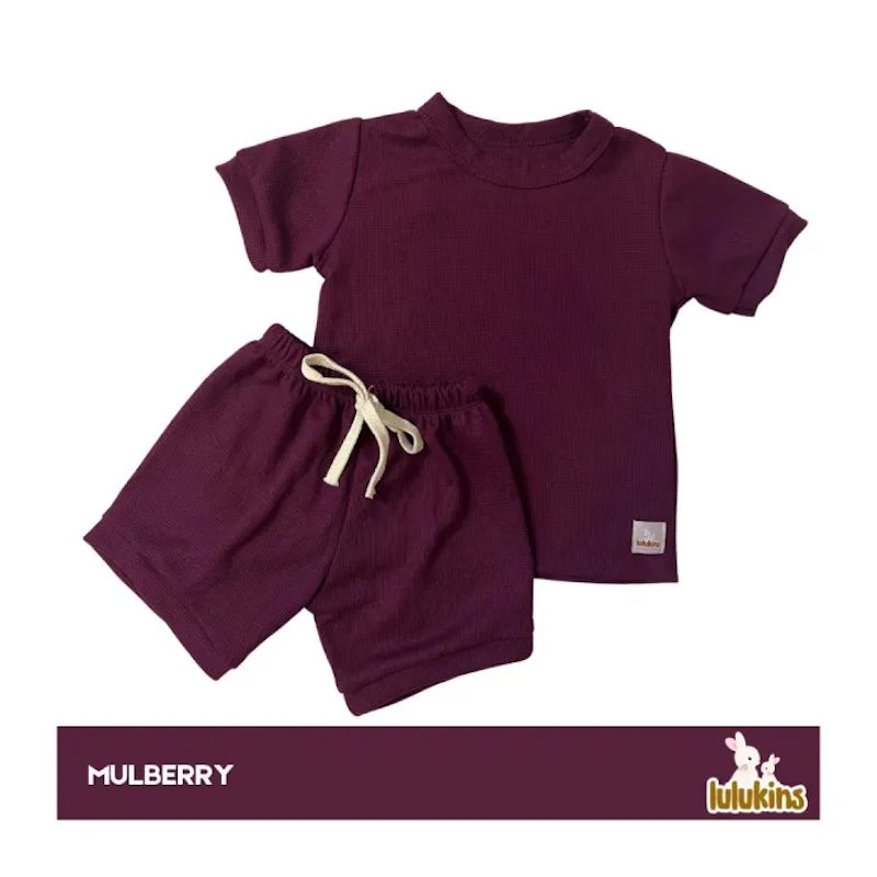 Lulukins Waffle Unisex T-Shirt and Shorts Set