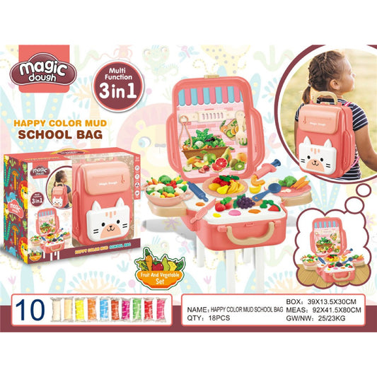 Little Fat Hugs Magic Dough School Bag - Fruit and Vegetable Set/Kitty