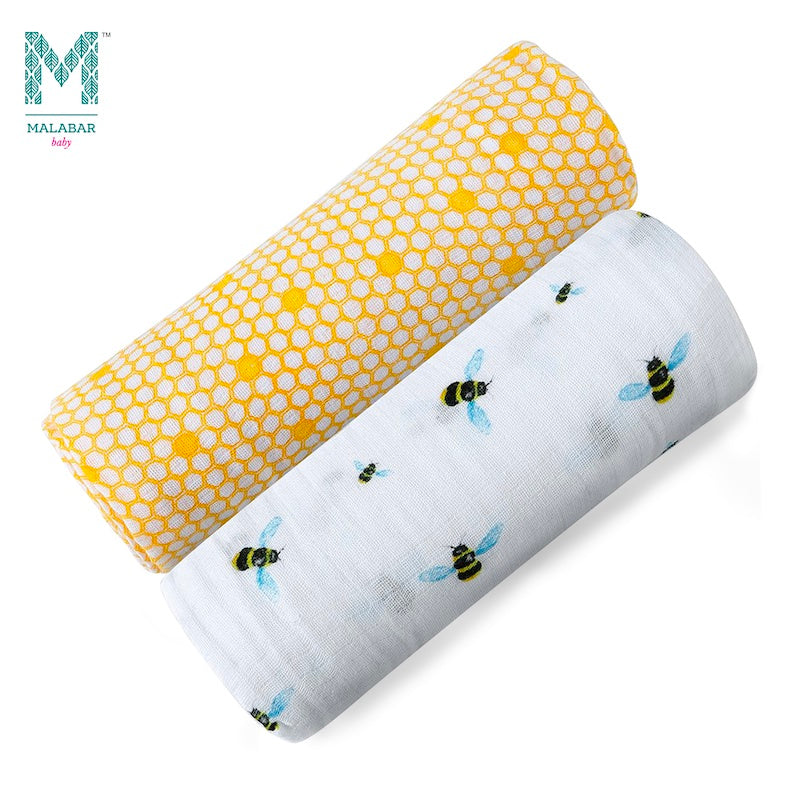 Malabar Baby Organic 2-Pack Muslin Swaddle