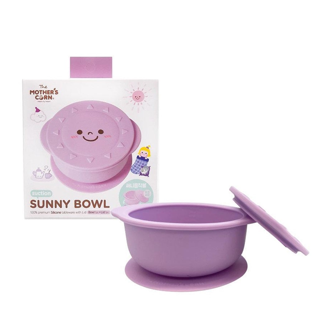 Mother's Corn Sunny Silicone Suction Bowl with Lid