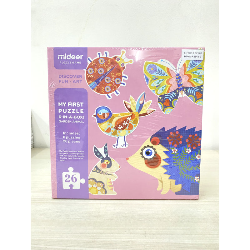 Mideer My First Puzzle 6-in-a-Box: Garden Animals