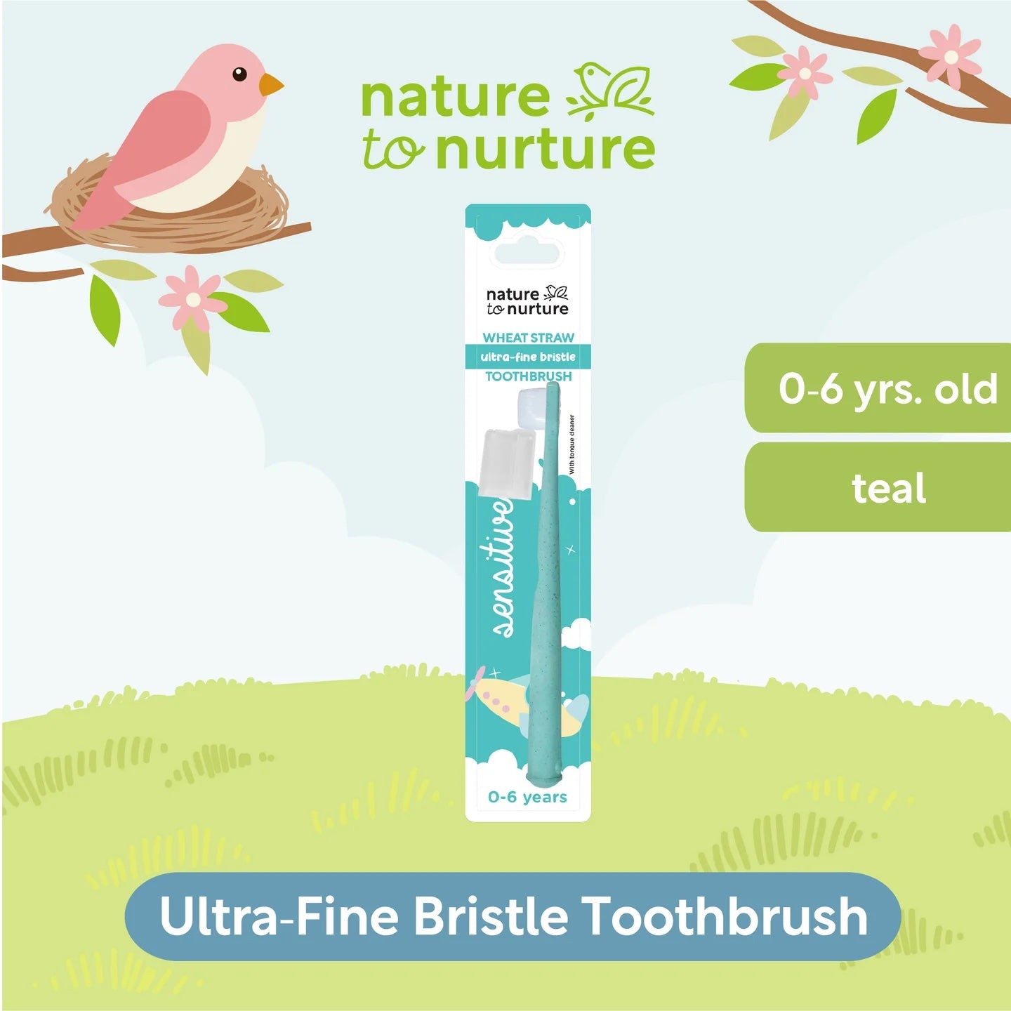 Nature to Nurture Sensitive Wheat Ultra-Fine Bristle Toothbrush (0-6 years old)