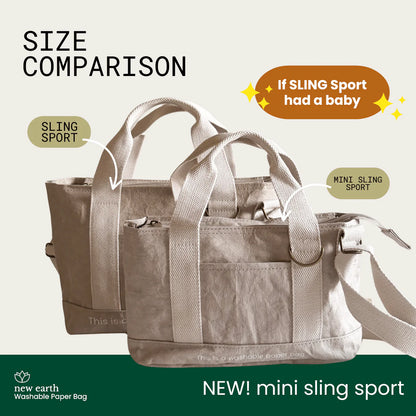 New Earth Mini Sling Sport Washable Paper Bag