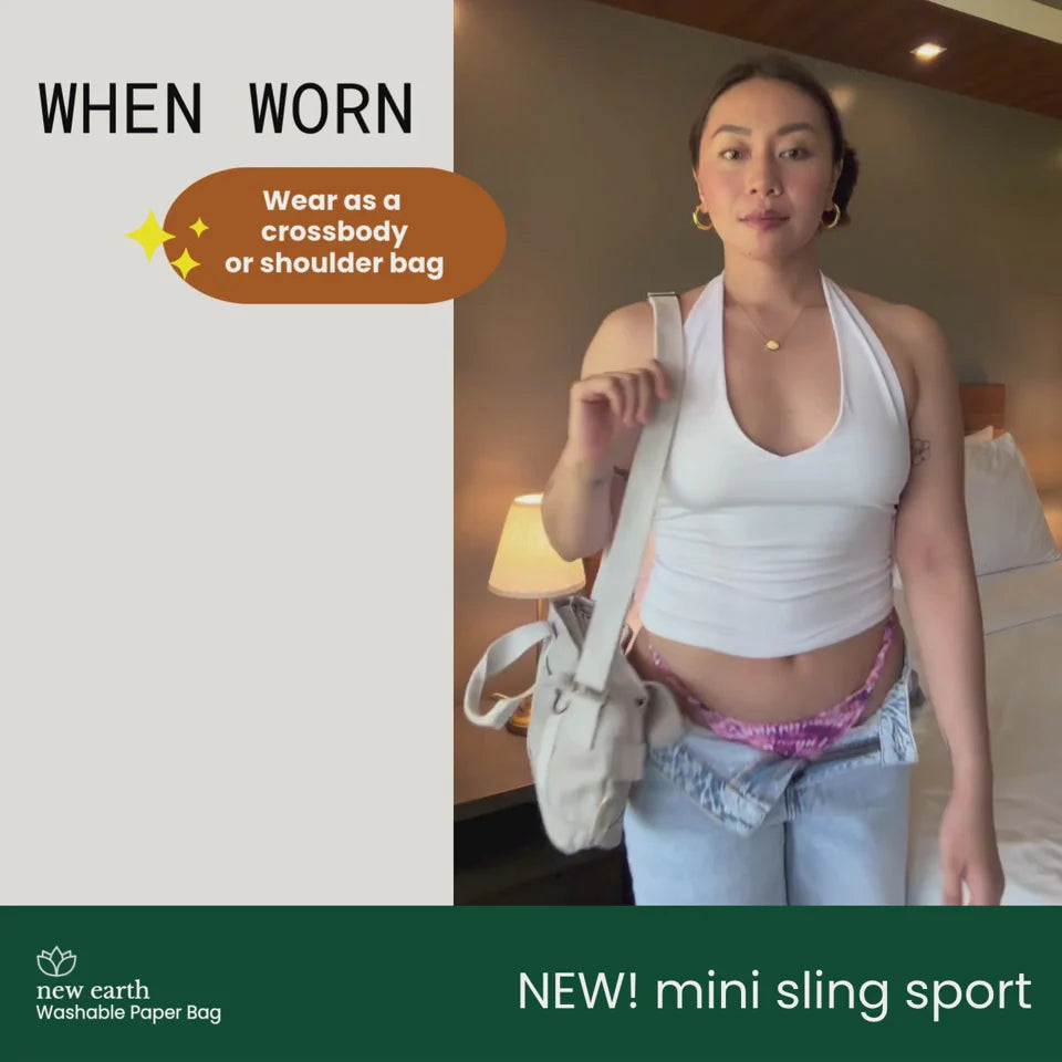New Earth Mini Sling Sport Washable Paper Bag