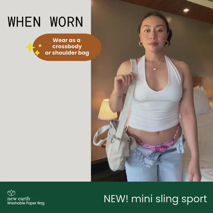 New Earth Mini Sling Sport Washable Paper Bag