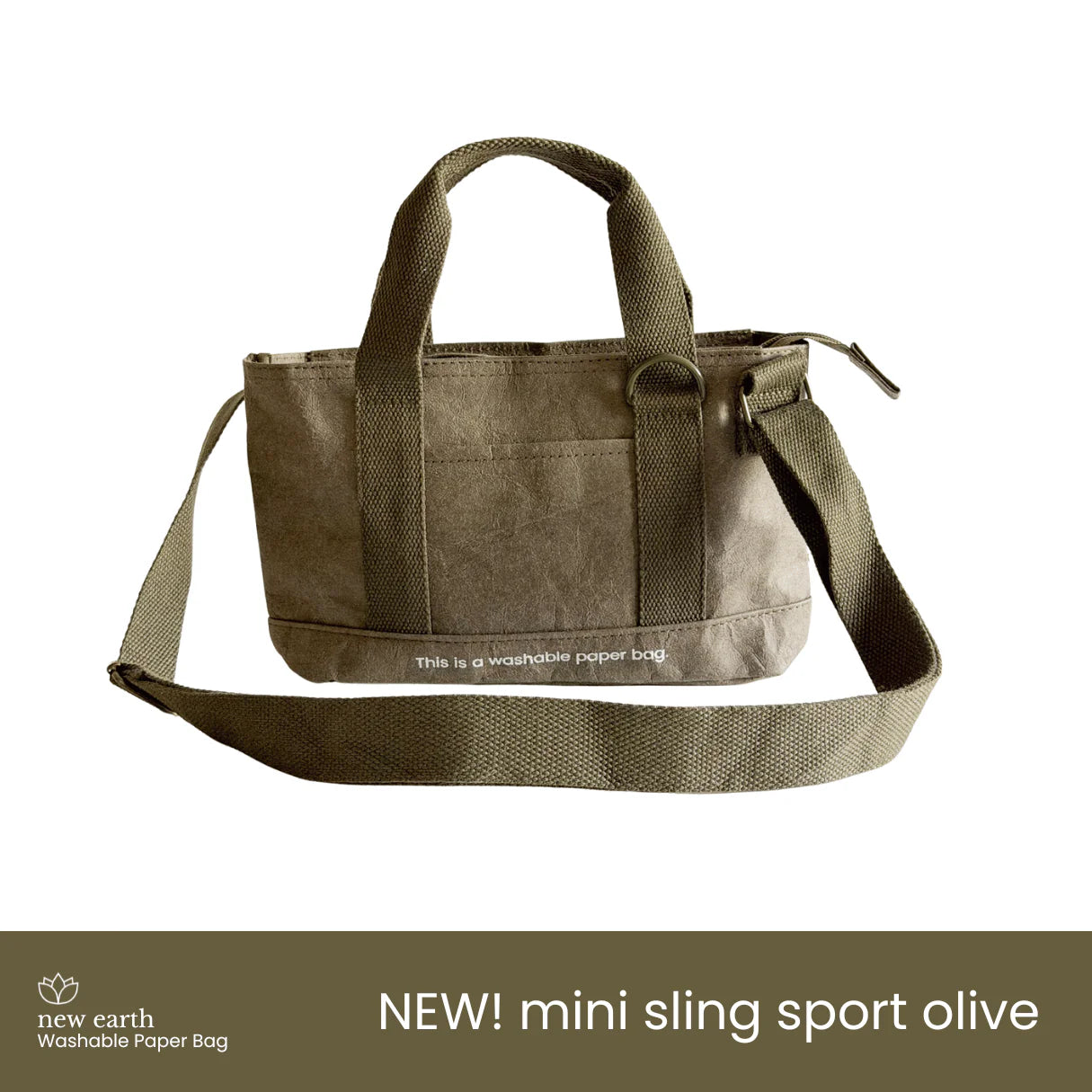 New Earth Mini Sling Sport Washable Paper Bag