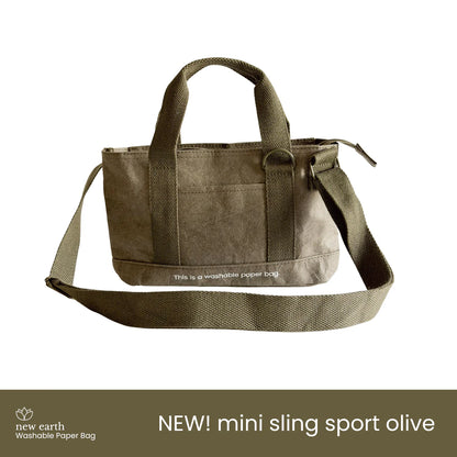 New Earth Mini Sling Sport Washable Paper Bag