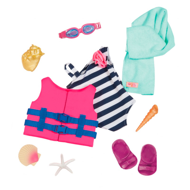 Our Generation Bathing Suit and Life Vest Outfit