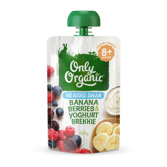 Only Organic Baby Food Banana, Berries, and Yoghurt Brekkie (120g)