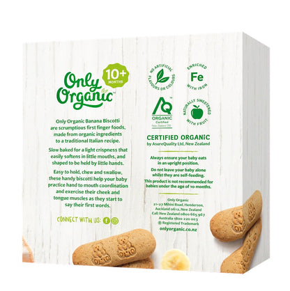 Only Organic Baby Snack Banana Biscotti (100g)