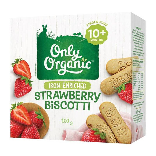 Only Organic Baby Snack Strawberry Biscotti (100g)