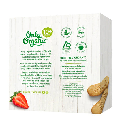 Only Organic Baby Snack Strawberry Biscotti (100g)