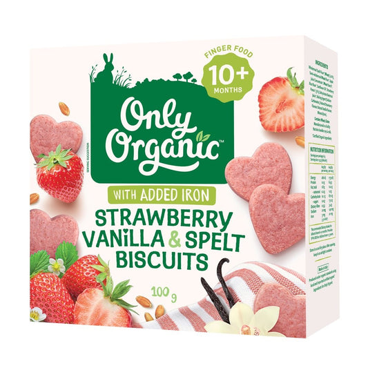 Only Organic Strawberry Banana and Spelt Biscuits