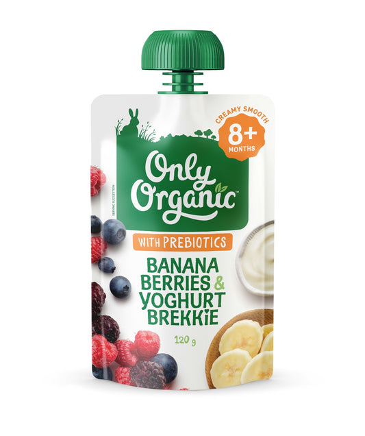 Only Organic Baby Food Banana Berries & Yoghurt Brekkie (120g)