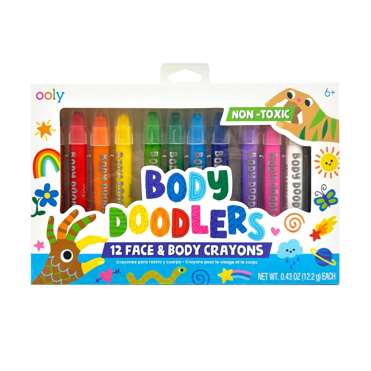 Ooly Body Doodlers - Face and Body Crayons - Set of 12