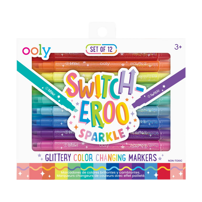 Ooly Switch Eroo Glittery Color Changing Markers Set of 12