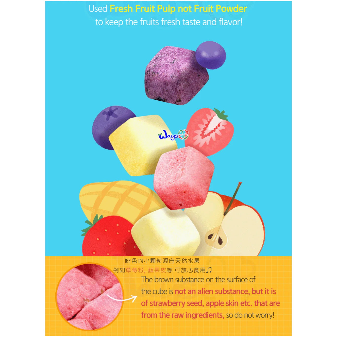 PURE-EAT Cube-Shaped Fruit & Yogurt Healthy Snack