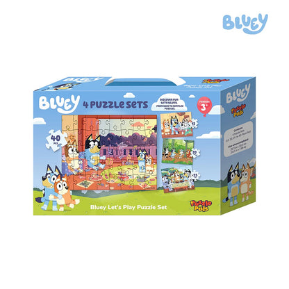 Puzzle Pals Bluey Let's Play 4-Puzzle Set