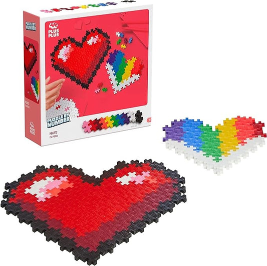 Plus Plus Puzzle By Number Hearts (250 pcs)