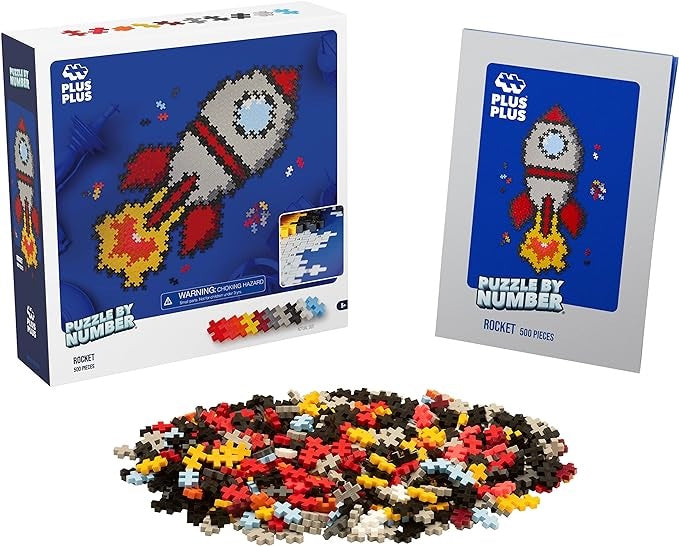 Plus Plus Puzzle By Number Rocket (500 pcs)