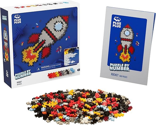 Plus Plus Puzzle By Number Rocket (500 pcs)
